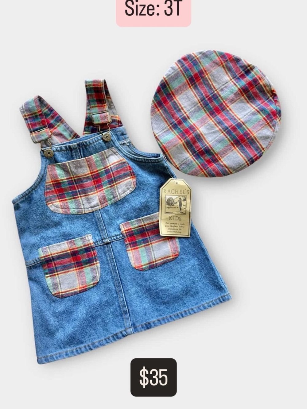 Vintage Denim Dress with hat - 3T